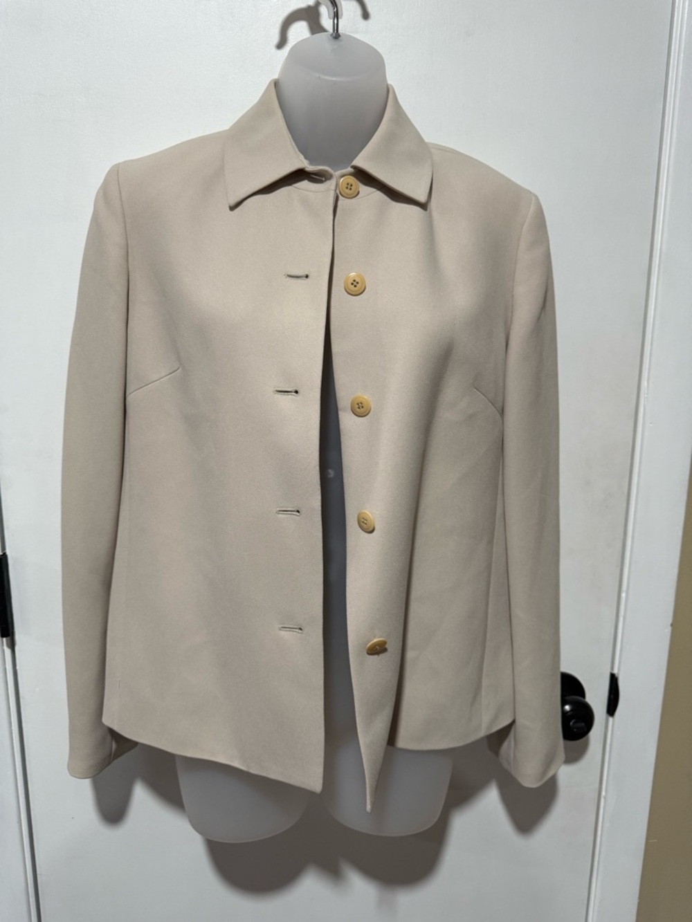 Casual Corner Beige Button-Front Women's Jacket-#1347